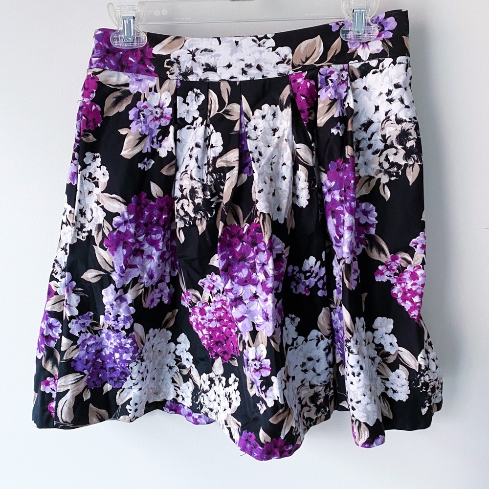 WHBM Purple Floral Skirt
